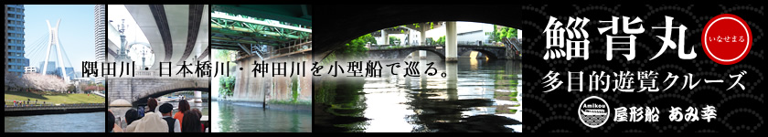 鯔背丸（いなせまる）多目的遊覧クルーズ　隅田川・日本橋川・神田川を小型船で巡る。